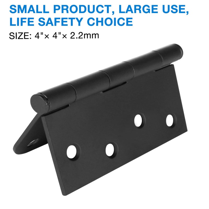 TDCHINGES 3 Pack Black Door Hinges 4 Inch Interior Hinges Matte Black Door Hinges 4 Inch Square Rounded 5/8"" Radius Corner Hinges for Doors Reversible Full Mortise Combination 4 inch Door Hardware - Image 4